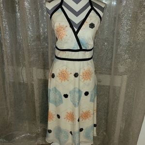 Geometric Print Halter Dress